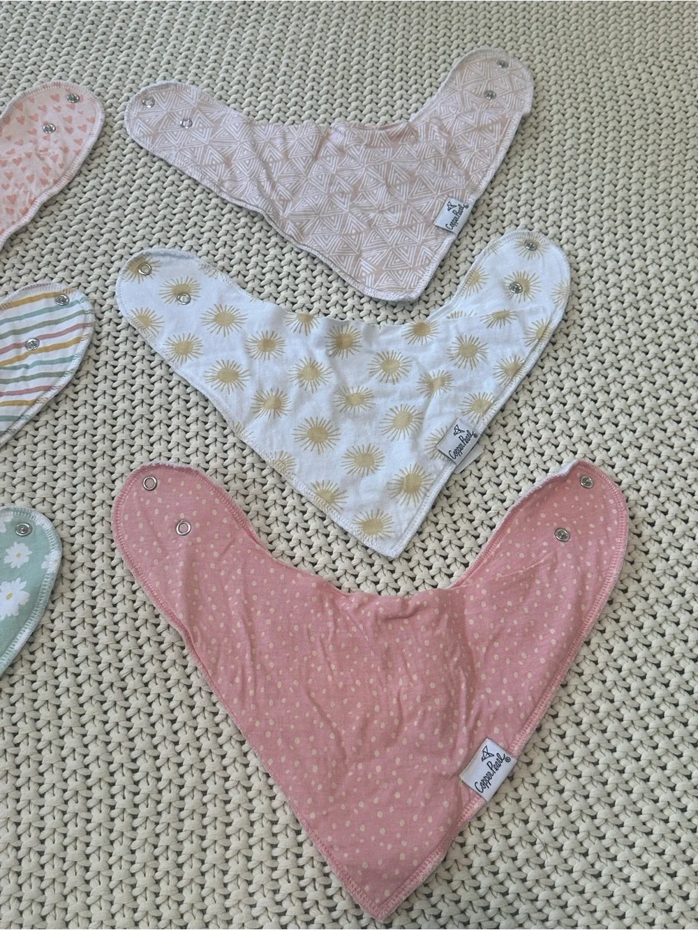 Copper Pearl Baby Bandana Bibs - Pastel Mix (Pink, Mint, White)
